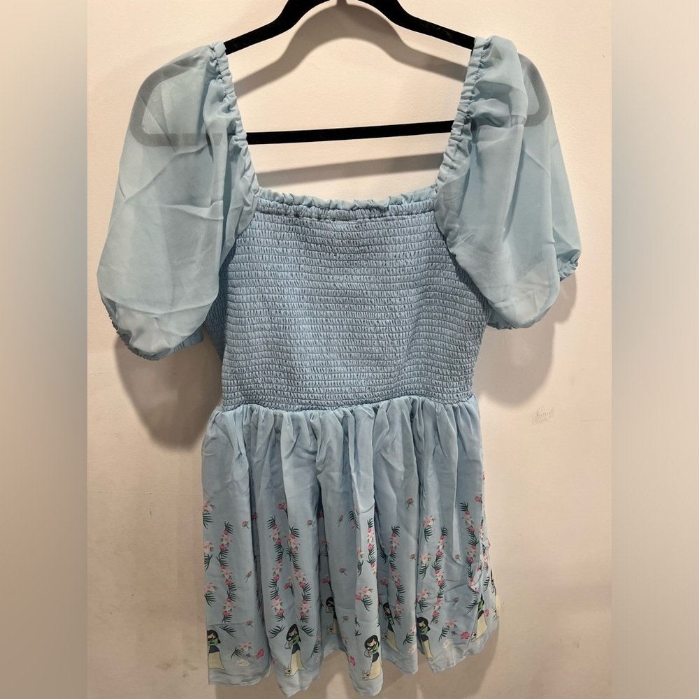 Disney Princess Mulan Puff Sleeve Smock Dress - Picture 4 of 10